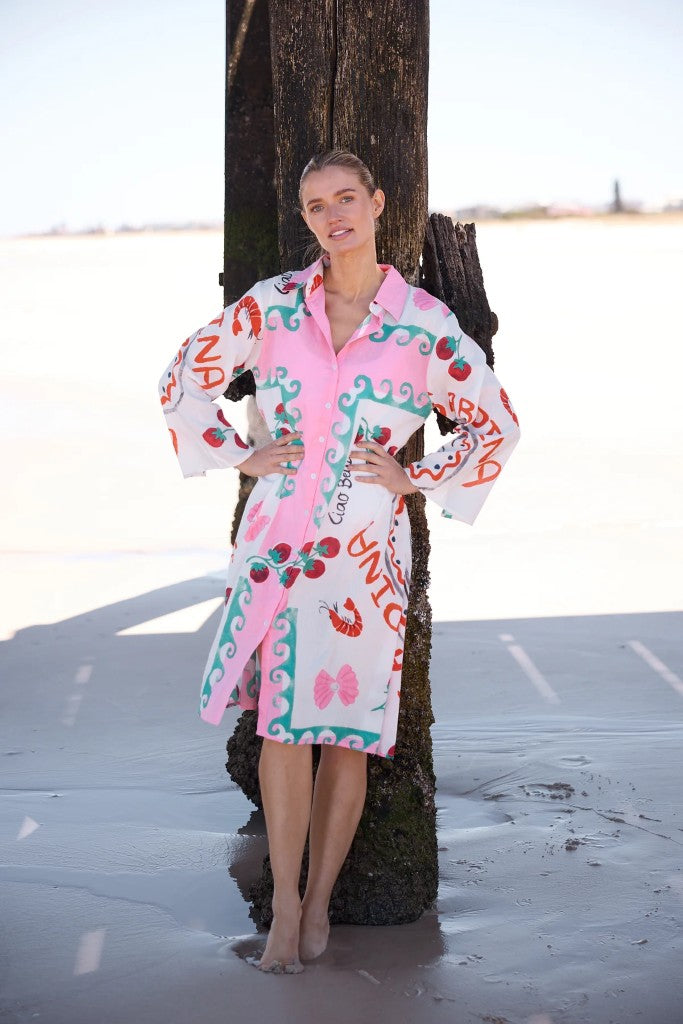 Stella Shirt Dress in Italiano