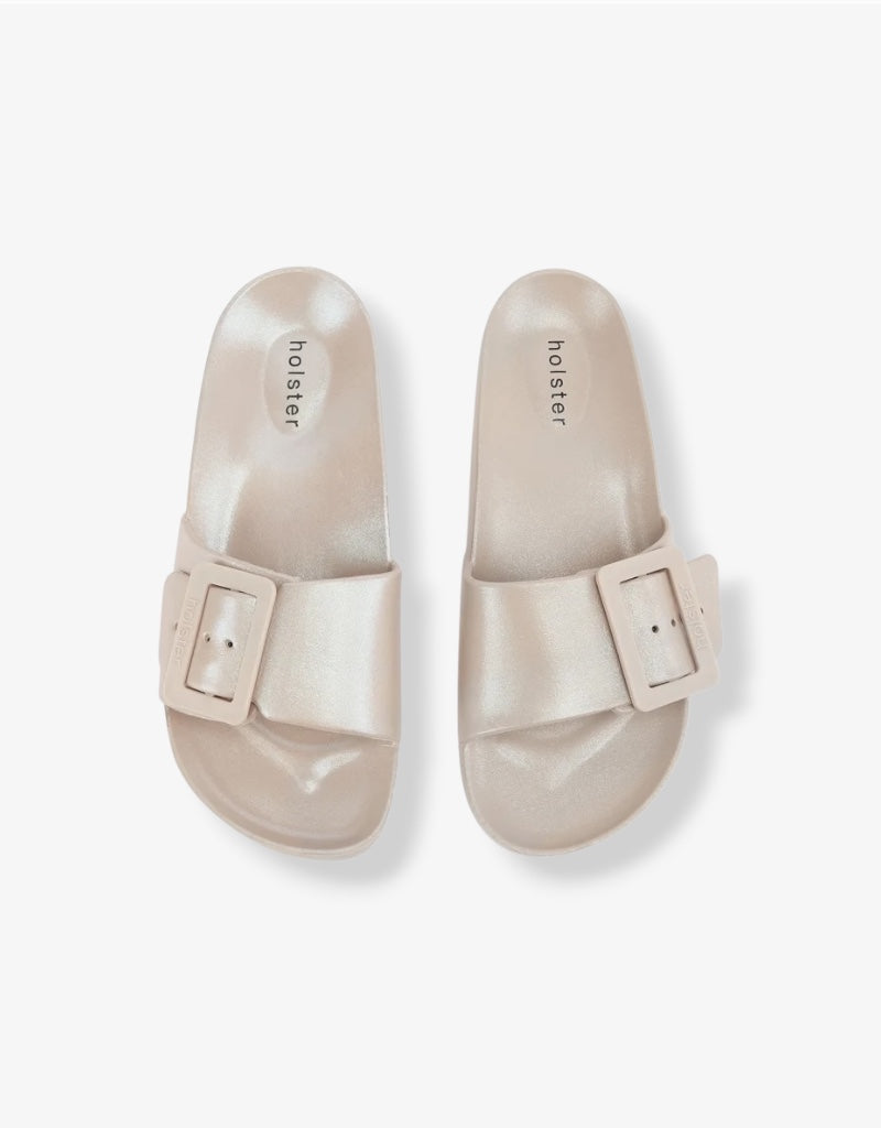Metallic Solace Slide in Sand