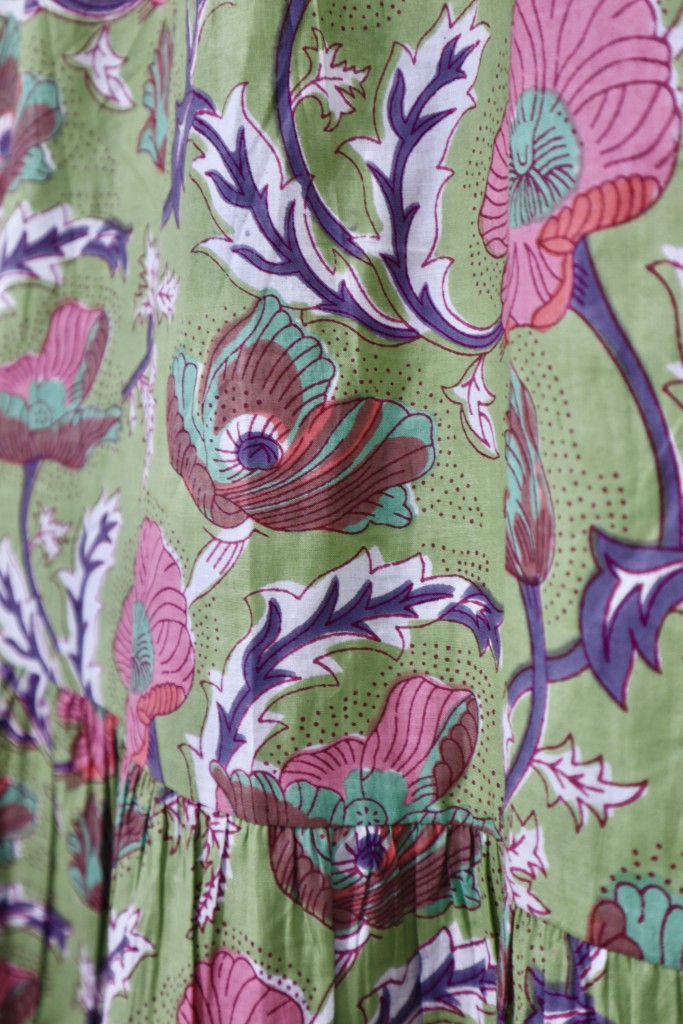 Pin Tuck Dress in Green