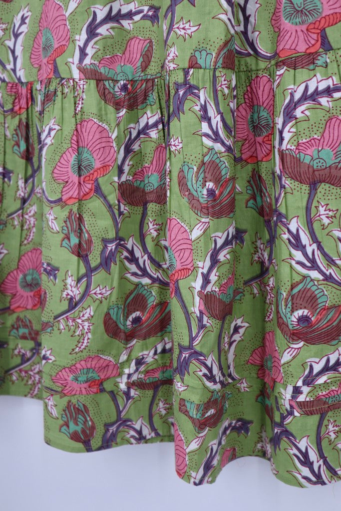 Pin Tuck Dress in Green