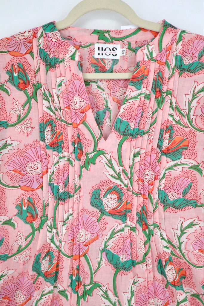 Pin Tuck Dress in Pink