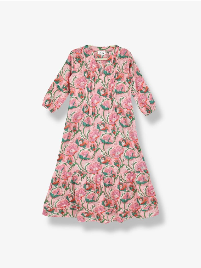 Pin Tuck Dress in Pink