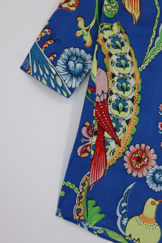 Short Button Down Dress in Blue