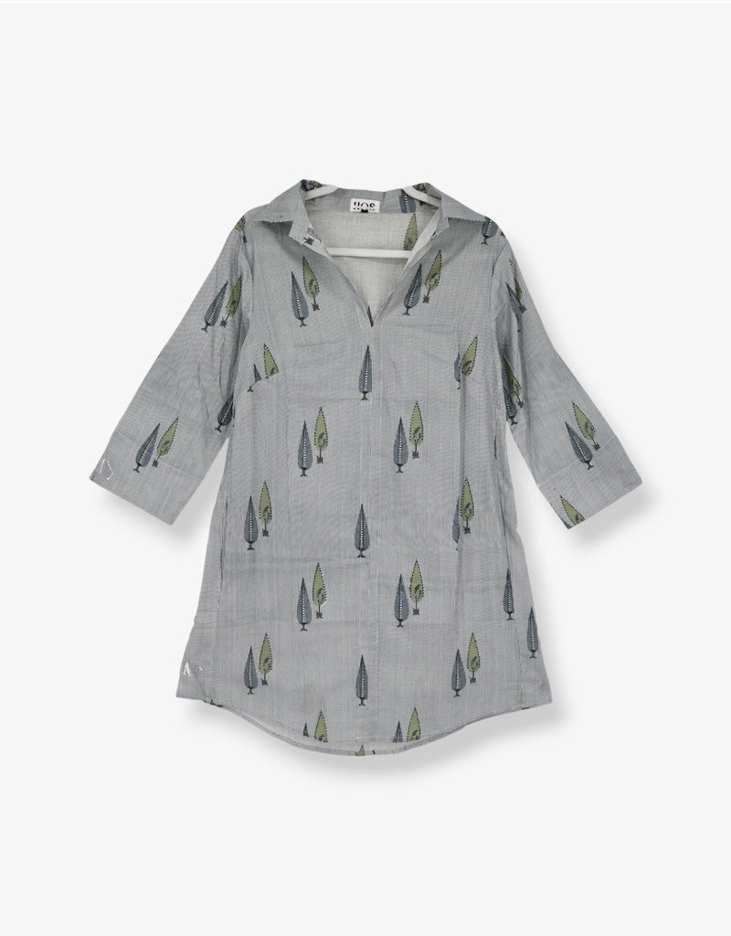 Tunic Dress in Grey Stripe