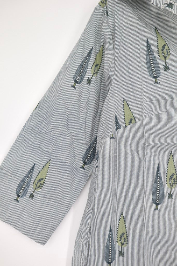Tunic Dress in Grey Stripe