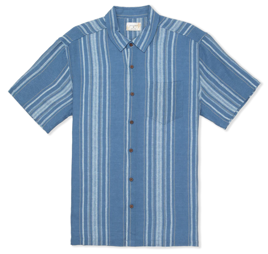 Oceanside SS Printed Shirt in Thunderberry