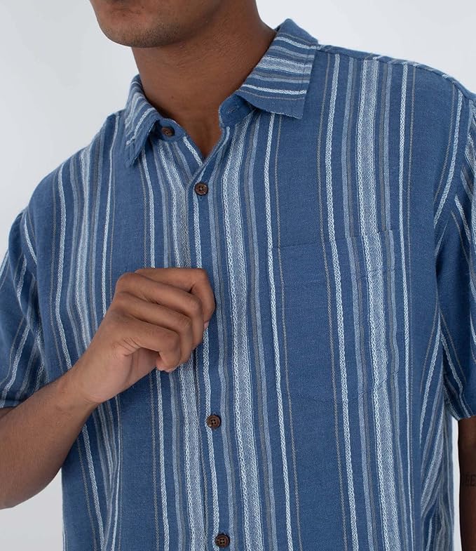 Oceanside SS Printed Shirt in Thunderberry