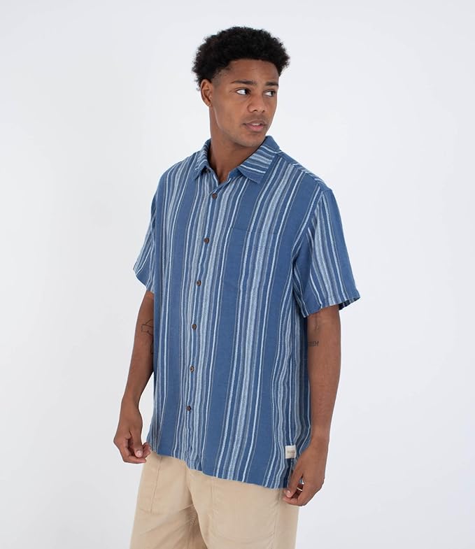 Oceanside SS Printed Shirt in Thunderberry
