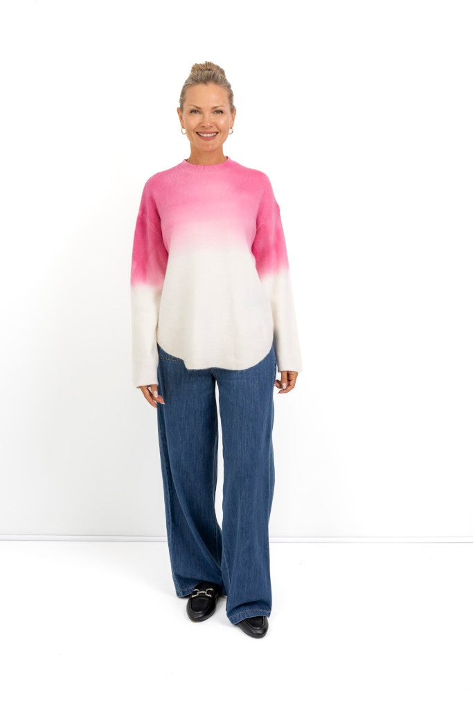 Indio Ombre Curved Knit in Pink