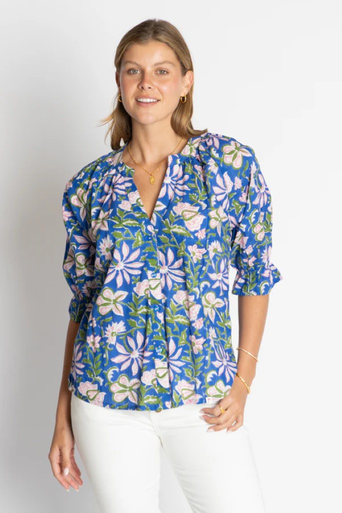 Minnesota Top in Royal Print