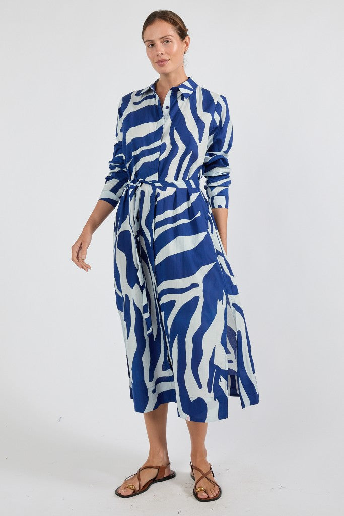 Zephyr Shirtmaker Dress in Navy