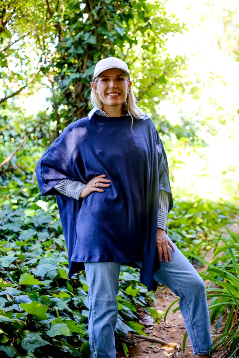 Aspen Poncho in Blue