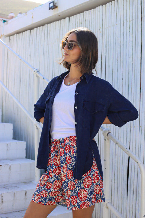 Resort Blouse in Navy