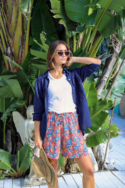 Resort Blouse in Navy