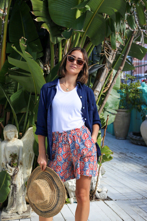 Resort Blouse in Navy