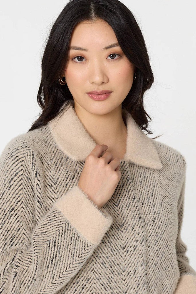 Heavy Knit Jacket in Beige
