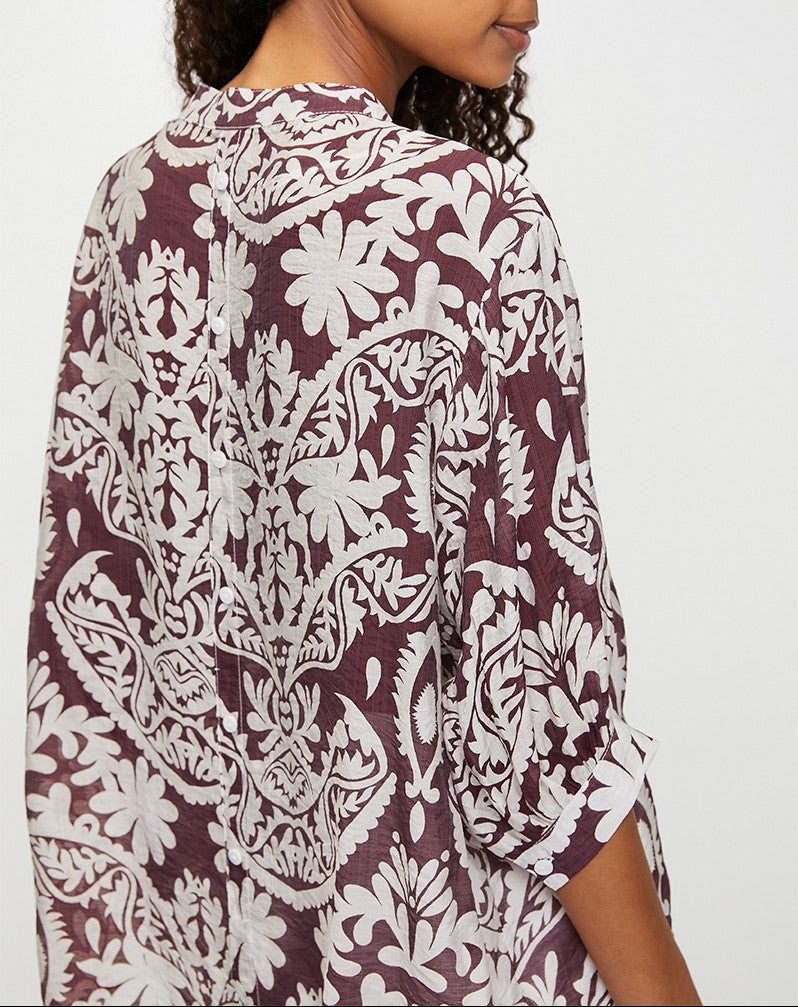 Printed Blouse in Wine