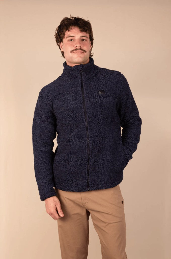 Jackton Zip Through Sweater in Navy / Black