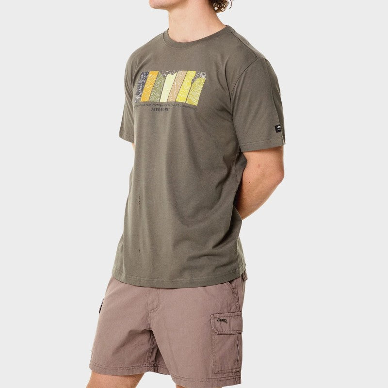 Blocks Fashion Tee in Olive