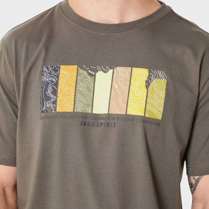 Blocks Fashion Tee in Olive