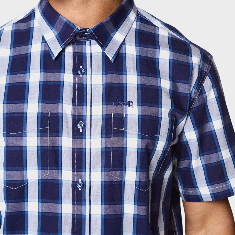 Check SS Shirt in Navy / Blue