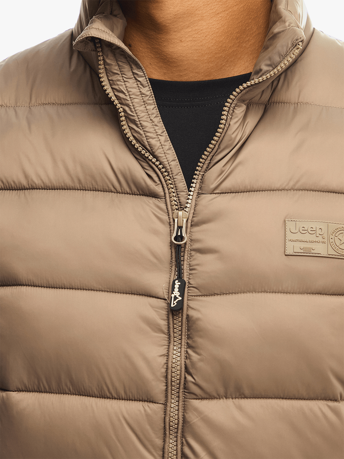 Core Sleeveless Puffer Jacket in Brown