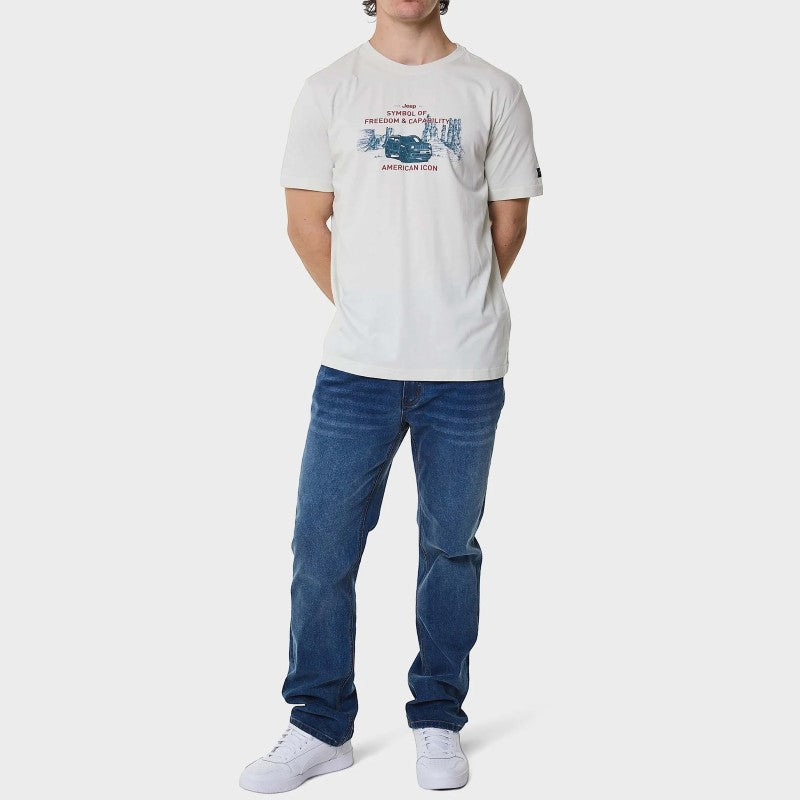 Jeep American Icon Fashion Tee in Light Grey