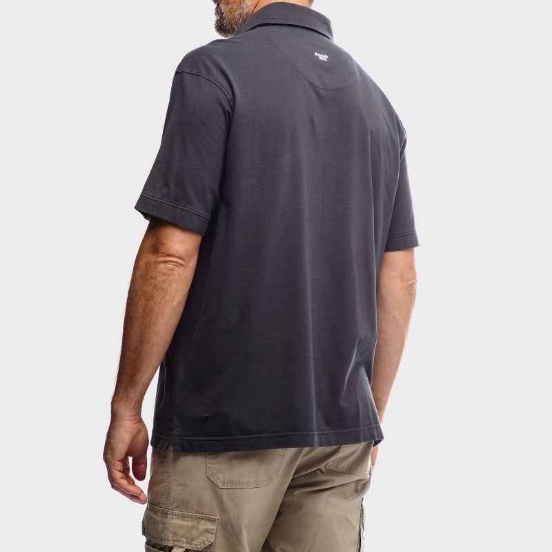Pigment Wash Basic Polo in Navy