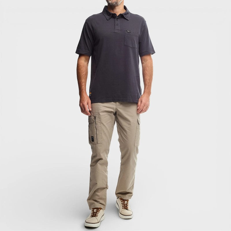Pigment Wash Basic Polo in Navy