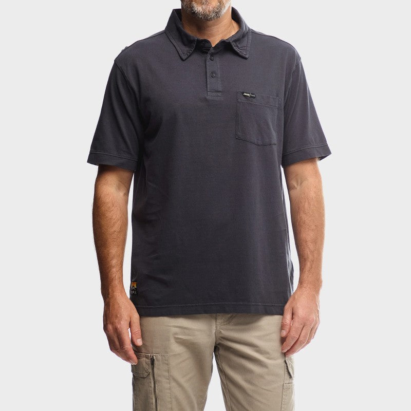Pigment Wash Basic Polo in Navy