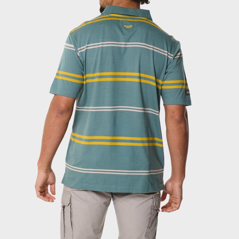 Yarndye Stripe Golfer in Sage / Yellow / Pink
