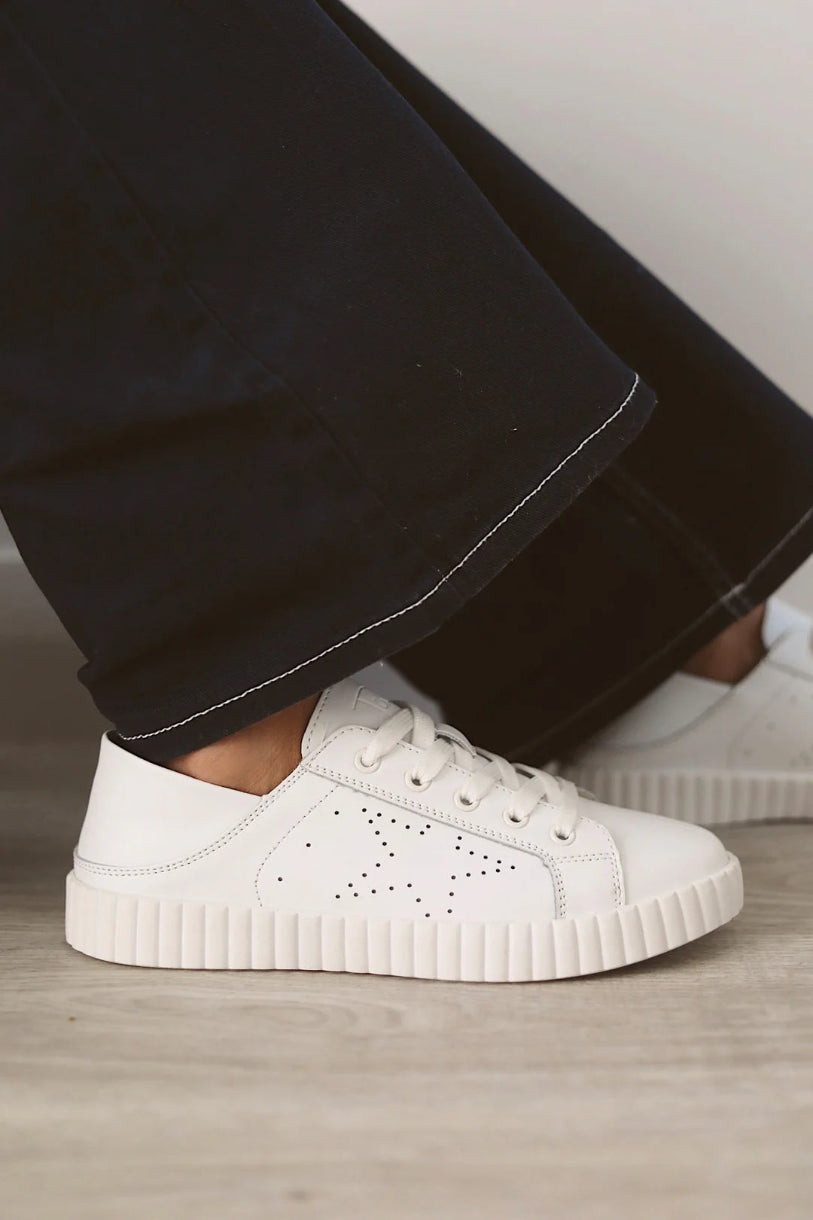 Valentina Leather Sneaker in White