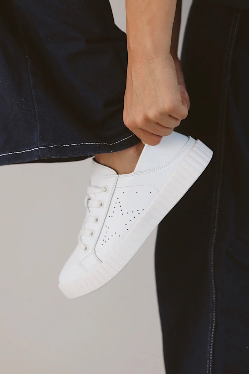 Valentina Leather Sneaker in White