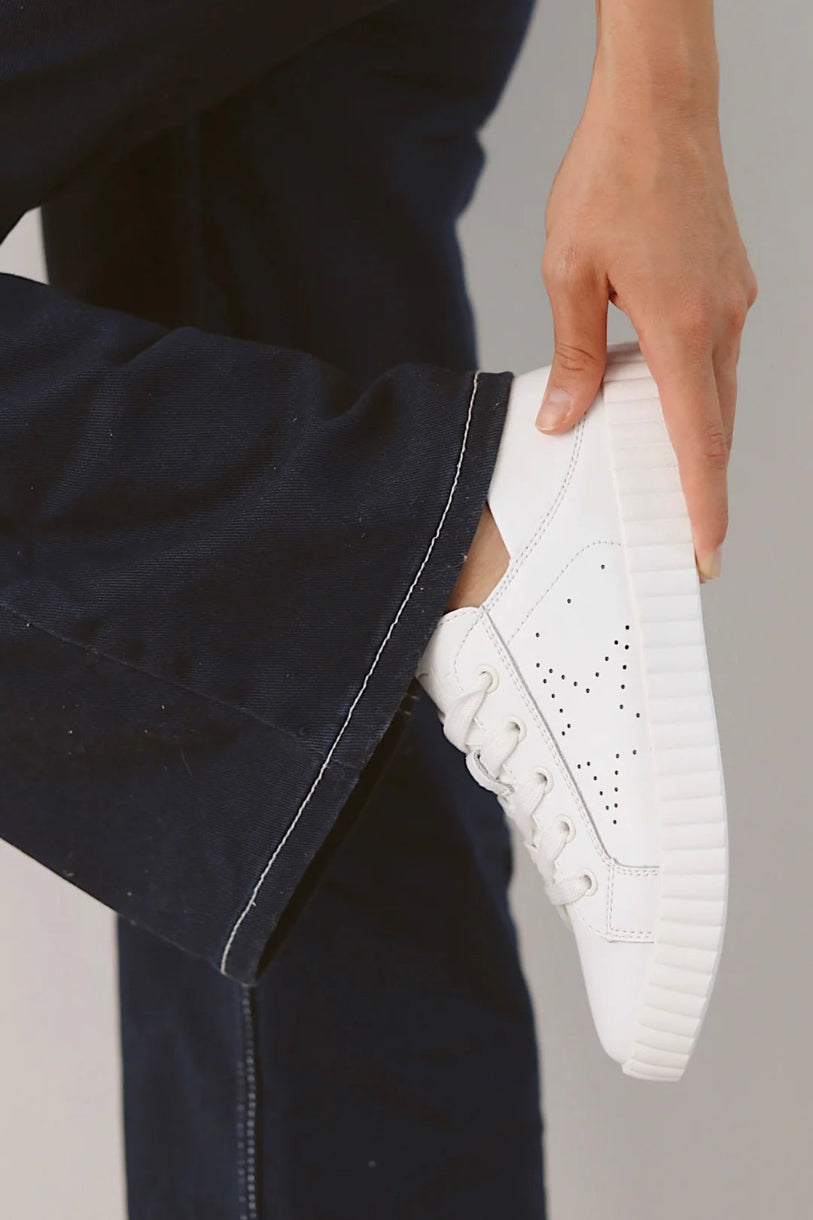 Valentina Leather Sneaker in White
