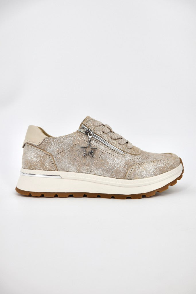 Nina Sneaker in Crushed Gold
