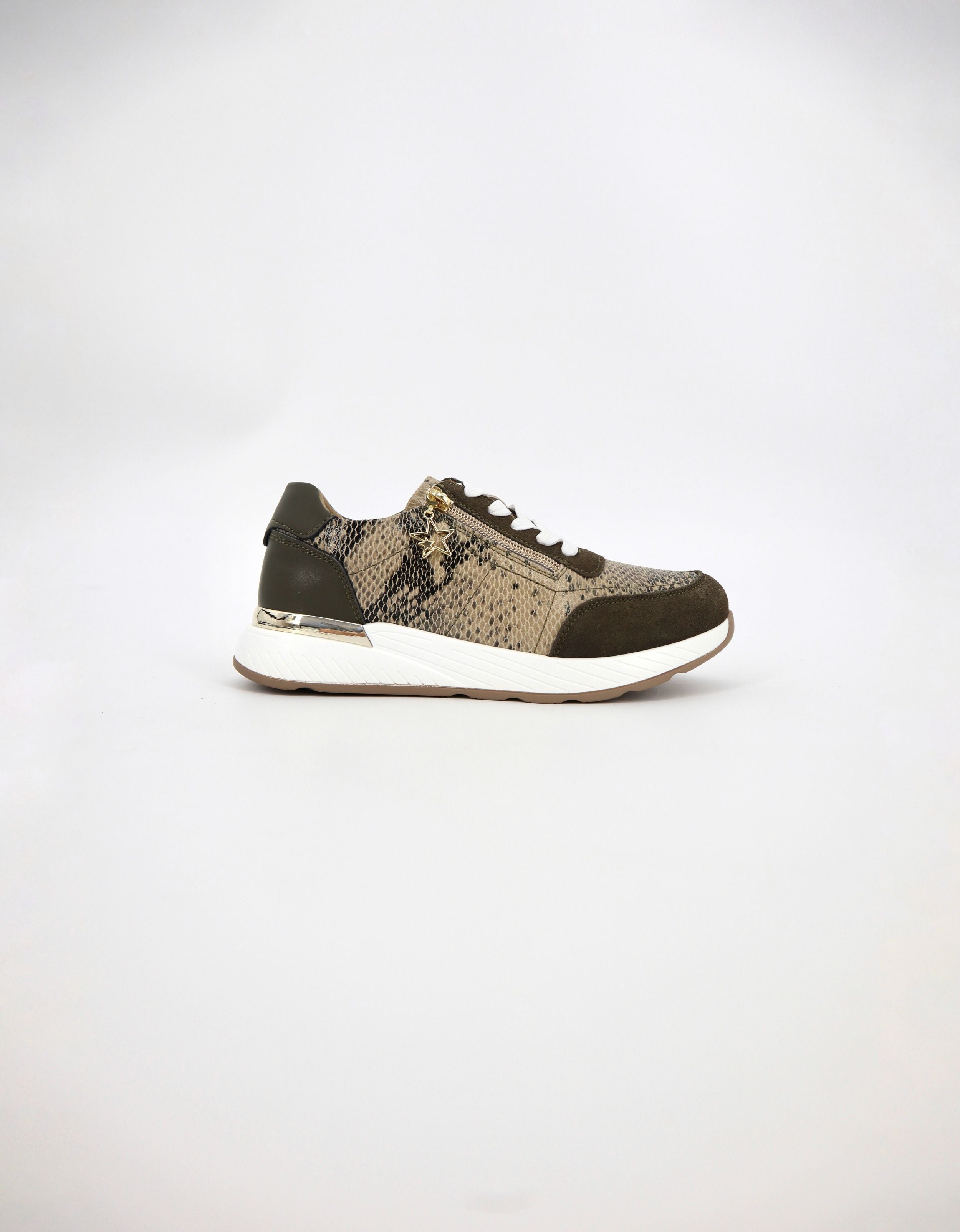 Nina Sneaker in Beige Snake