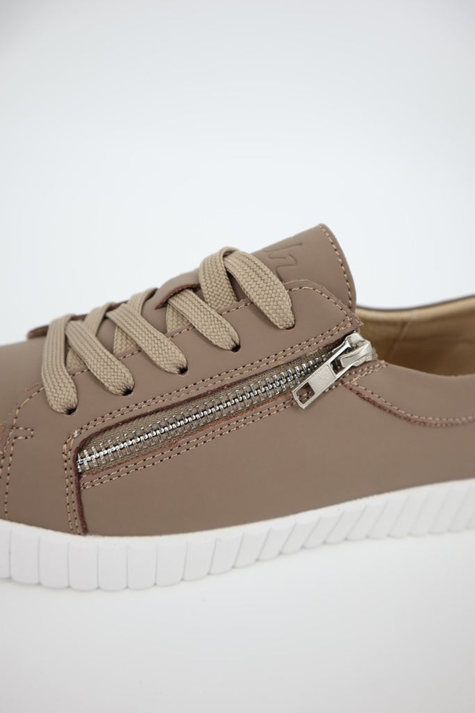 Valentina Zip Slip On in Coffee