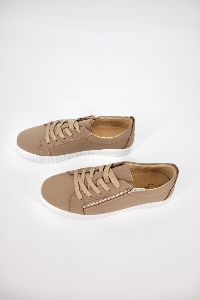 Valentina Zip Slip On in Coffee