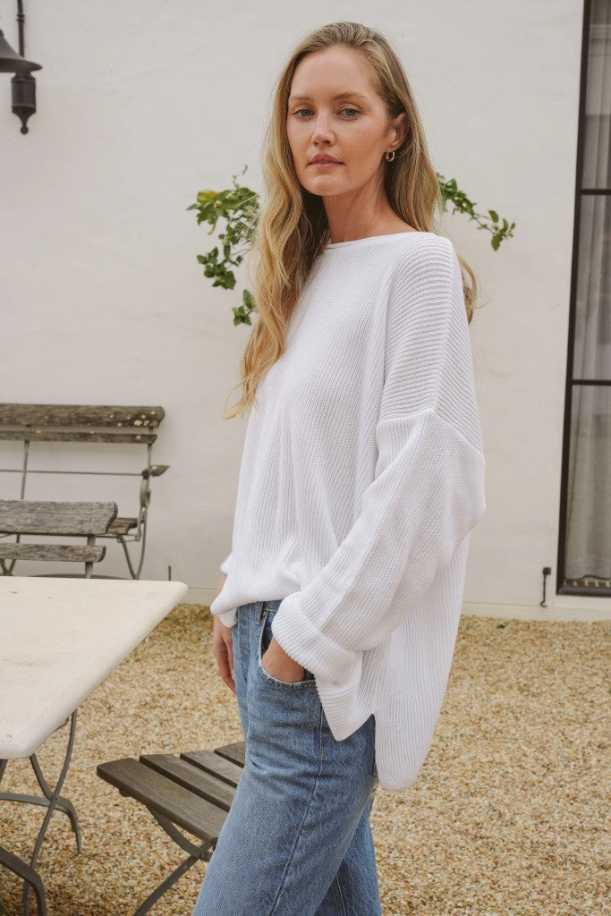 Isla Ribbed Knit in White