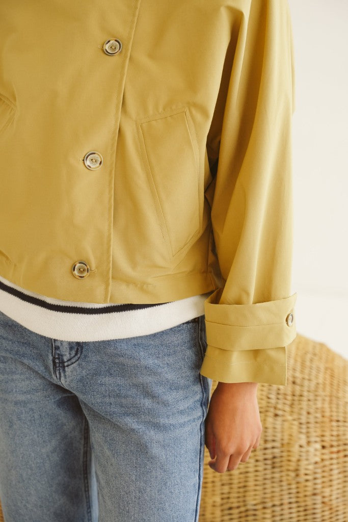 Nia Cotton Blend Batwing Jacket in Camel