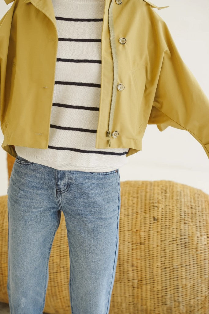 Nia Cotton Blend Batwing Jacket in Camel