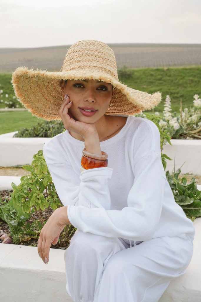 Petal Cotton Boxy Knit in White