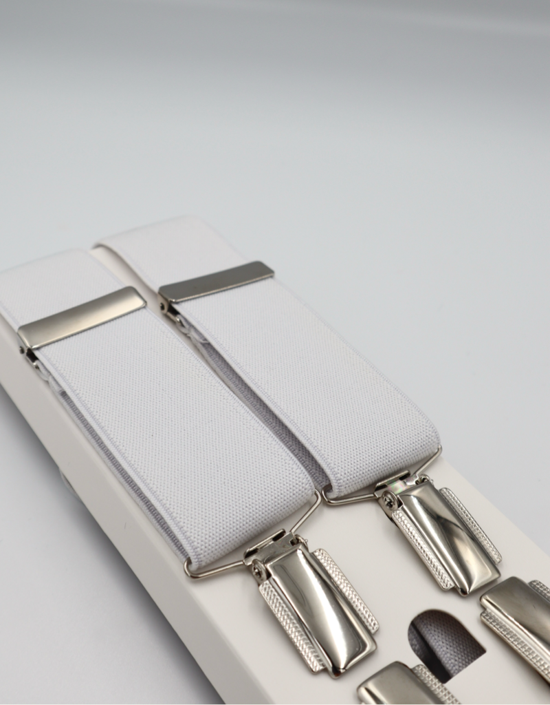 35mm 4 Clip Braces / Suspenders in White