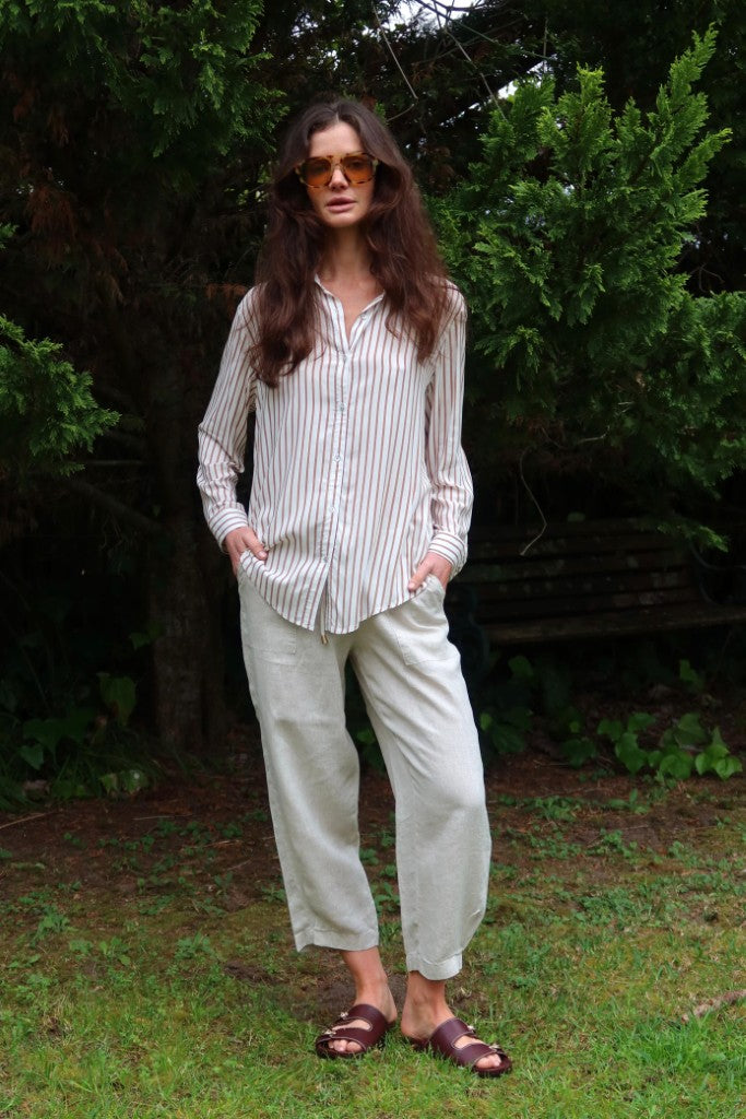 Barrel Leg Pant in Natural