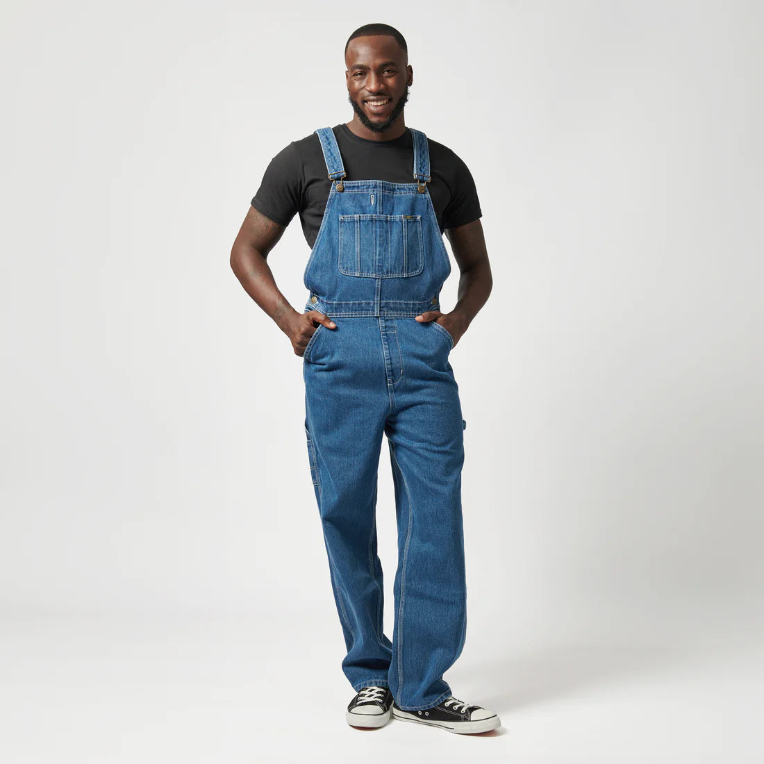 新品DENIM DUNGAREE スタジャン　ネイビー150(01) Lee Denim Dungaree's in Mid Shade | Shop AP Jones Online Now