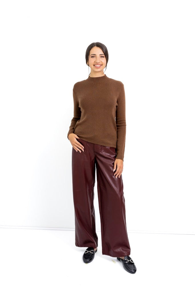 Lancaster Fine Gauge Funnel Neck in Brown