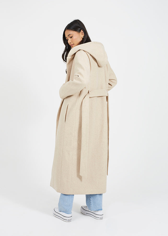 Bari Hooded Coat in Oat