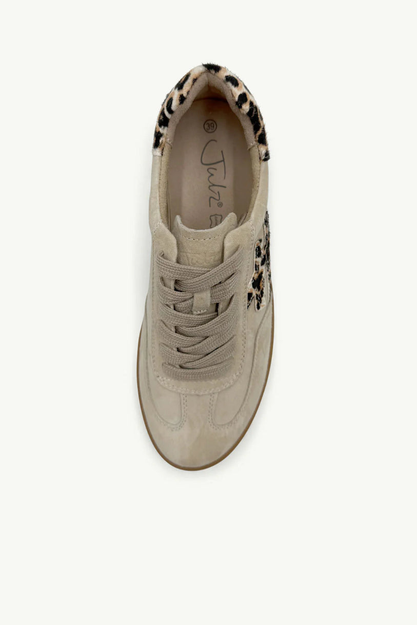 Lumi Suede Sneaker in Taupe / Leopard