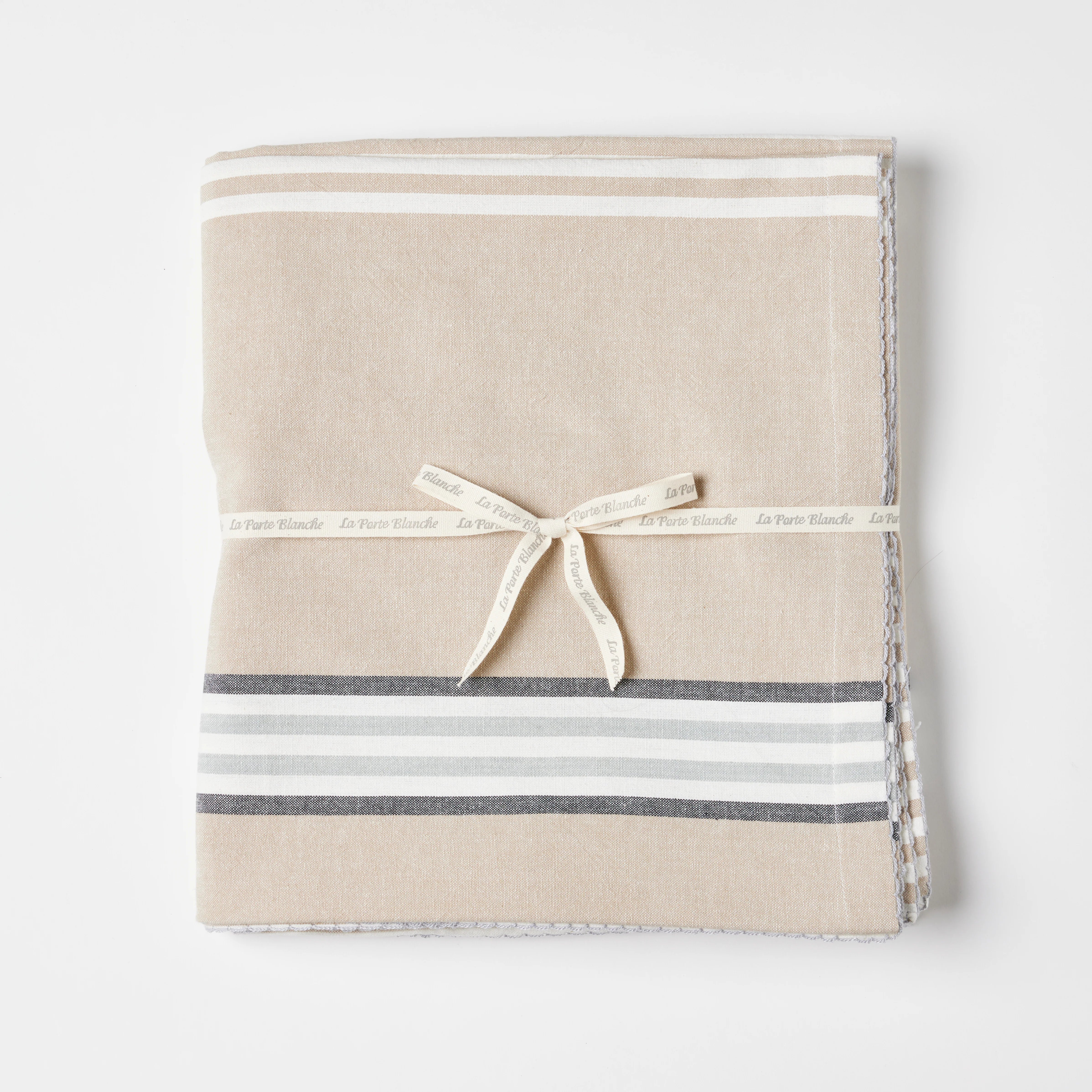 Cotton 3 Colour Stripe Tablecloth