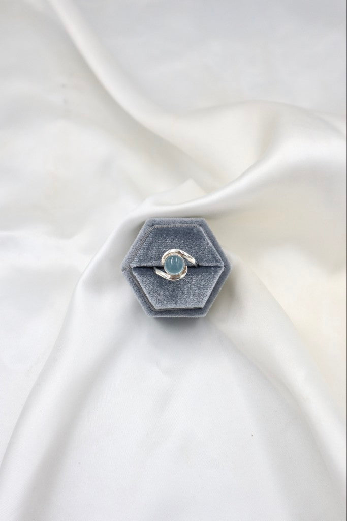 Sterling Silver Lee Blue Onyx Ring